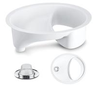 Frienda Séparateur d'urine complet privé avec couvercle d'évier en acier inoxydable pour toilettes à compost, blanc (1 pièce, filtre d'évier)