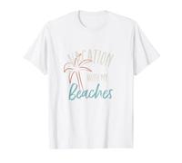 Friendcation Pun Vacation avec Mes plages T-Shirt Graphique avec Valeur, Homme, Blanc, L