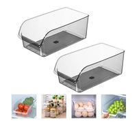 Friendjia 2 Pièces Taille Moyenne Organisateur de Réfrigérateur-Bac à Légumes de Qualité Alimentaire, Organisateur Transparent Sans BPA Pour Cuisine, Réfrigérateur et Autres Organisateurs
