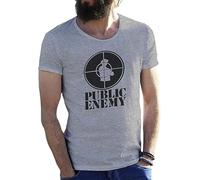 Friendly Bees Public Enemy Retro Vintage Grey Mens T-Shirt(Medium)