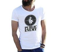 Friendly Bees Public Enemy Retro Vintage White Mens T-ShirtWhite(XX-Large)