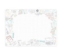 Friendly Fox Back to School Sous-main en papier, bloc-notes XXL, format A2, à déchirer, sous-main pour enfant