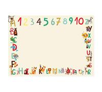 Friendly Fox Sous-main ABC pour enfant, 1 sous-main en papier DIN A3, 25 feuilles pour peindre, sous-main pour écrire