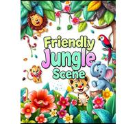 Friendly Jungle Scene - Fun Jungle Animals Coloring Page: "Adorable Wildlife Adventures for Kids to Color and Enjoy"