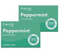 Friendly Soap Savon naturel à la menthe poivrée et aux graines de coquelicot - 2 x 95 g