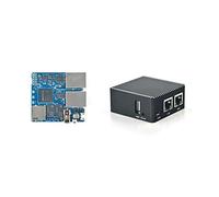 FriendlyElc NanoPi R2S Mini routeur open source avec ports Ethernet double Gbps 1 Go DDR4 basé sur RK3328 Soc pour IOT NAS Smart Home Gateway, ensemble avec boîtier en métal CNC