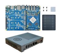 FriendlyELEC CM3588 Kit NAS avec boîtier Mental 2,5 G Rockchip Demon Board 4 x PCIe3.0 4K/8K CM3588 NAS SDK Kit 4 entrées NVMe HDMI (8 Go de RAM + 64 Go eMMC)