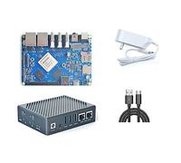 FriendlyElec NanoPC-T6 Carte de développement RK3588 Cortex A76 6TOPs 4 Go/8 Go/16 Go Double port 2,5 G (carte simple + étui + alimentation + câble, 8 Go + 64 Go)