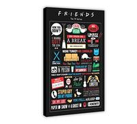 Friends Artwork Rachel Monica Phoebe Joey Chandler Ross The TV Series Show HD Poster sur toile Décoration murale pour salon chambre à coucher Décoration de style cadre 20,3 x 30,5 cm
