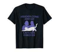 Friends Come And Go Les chats sont pour toujours violets et blancs T-Shirt