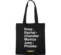 FRIENDS Cotton Division Officiel Reunion 100% coton |Réutilisable | Longue poignée | Voyages et achats |Sac fourre-tout 38 * 40 CM, Black_1, Taille unique