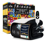 Friends Couverture Chauffante Double 150x200cm, Cosy Sherpa Polaire, Chauffage Électrique 9 Niveaux avec 12 Heures Arrêt Automatique, Idee Cadeau (Noir Friends, Double EU)