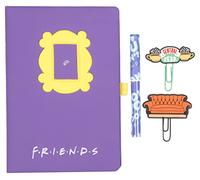 FRIENDS - Fournitures Papeterie - Produits et Articles Papeterie Cahier A5, Stylo Assorti, 4 Trombones en Silicone et Boîte Cadeau - Fournitures Scolaires et Accessoires de Bureau Amusants (mauve)