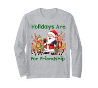Friends Holidays are for Friendship Père Noël Renne Amusant Manche Longue