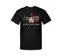 Friends Horror Halloween Serial Killers United Graphic Tee T-Shirt Myers Black XL
