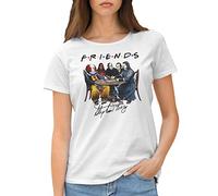 Friends Horror Movies Inspired by Stephen King Characters Anime T-Shirt Femme Blanc Size L