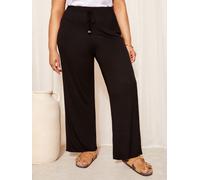 Friends Like These Friends Like These Black Curve Jersey Wide Leg Trousers