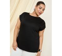 Friends Like These Friends Like These Black Curve Short Sleeve Drape Tunic