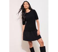 Friends Like These Friends Like These Black Peplum Knit Mini Dress Black EU 38 (UK 10)