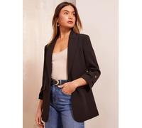 Friends Like These Friends Like These Black Petite Edge to Edge Tailored Sleeve Detail Blazer
