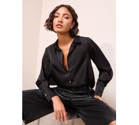 Friends Like These Friends Like These Black Satin Button Through Shirt Black EU 34 (UK 6)