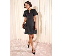 Friends Like These Friends Like These Black Scuba Puff Sleeve Star Trim Mini Dress Black 40