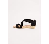Friends Like These Friends Like These Black Standard Fit Cross Strap Comfort Low Wedge Sandals