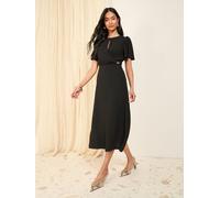 Friends Like These Friends Like These Black Tulip Sleeve Wrap Front Tailored Dress Black EU 40 (UK 12)