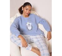 Friends Like These Friends Like These Blue Owl Applique Fleece Long Sleeve Christmas Pyjamas