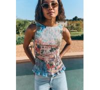 Friends Like These Friends Like These Blue Shirred Sleeveless Top