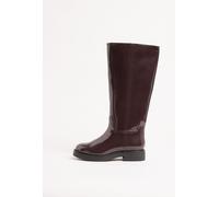 Friends Like These Friends Like These Burgundy Red Wide Fit Faux Leather Casual Flat Pull On Knee High Long Riding Boots