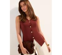 Friends Like These Friends Like These Burnt Orange Knitted Statement Waistcoat