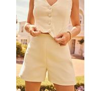 Friends Like These Friends Like These Buttermilk Yellow Millie Mackintosh Premium Tailored Elastic Back Shorts Buttermilk Yellow 8