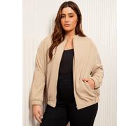 Friends Like These Friends Like These Camel Brown Curve Zip-Up Bomber Jacket