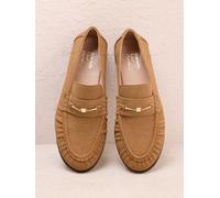 Friends Like These Friends Like These Camel Flat Ruched Comfort Slip On Penny Loafers Camel EU 39 (UK 6)