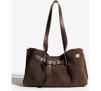 Friends Like These Friends Like These Chocolate Brown Faux Suede Slouch Tote Bag