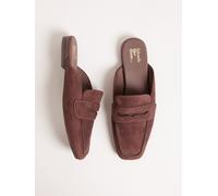Friends Like These Friends Like These Chocolate Brown Square Toe Comfort Faux Suede Mule Loafer Shoes Chocolate Brown EU 39 (UK 6)