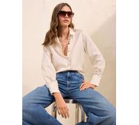Friends Like These Friends Like These Cream Satin Button Through Shirt Cream EU 44 (UK 16)
