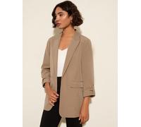Friends Like These Friends Like These Mocha Neutral Edge to Edge Tailored Sleeve Detail Blazer