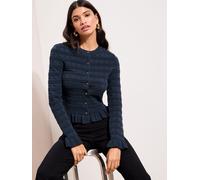 Friends Like These Friends Like These Navy Stitch Detail Compact Knit Cardigan