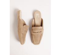 Friends Like These Friends Like These Nude Square Toe Comfort Faux Suede Mule Loafer Shoes Nude EU 38 (UK 5)