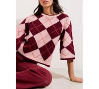 Friends Like These Friends Like These Pink Argyle Knitted Top