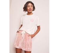 Friends Like These Friends Like These Pink Brunch Club Heart Velvet Shorts Set