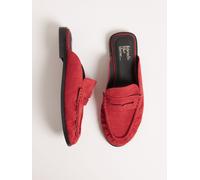 Friends Like These Friends Like These Red Comfort Ruched Faux Suede Mule Loafer Shoes Red EU 36 (UK 3)