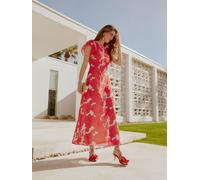 Friends Like These Friends Like These Red Floral Flutter Sleeve Empire Midi Dress Red Floral EU 38 (UK 10)