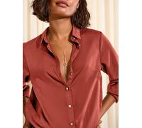 Friends Like These Friends Like These Rust Red Satin Button Through Shirt Rust Red EU 48 (UK 20)