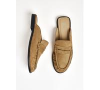Friends Like These Friends Like These Taupe Comfort Ruched Faux Suede Mule Loafer Shoes Taupe EU 39 (UK 6)