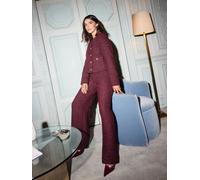 Friends Like These Friends Like These X Lucy Mecklenburgh Burgandy Boucle Wide Leg Trousers