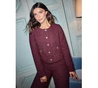 Friends Like These Friends Like These X Lucy Mecklenburgh Burgandy Red Boucle Trophy Jacket