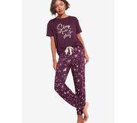 Friends Like These Pyjama 'Sleep Under The Stars' jaune clair / bourgogne / blanc, Taille XL